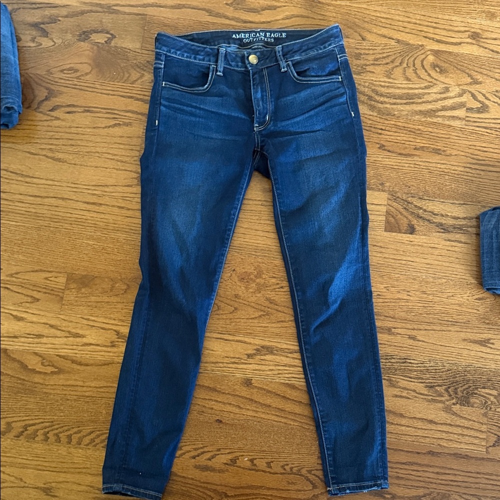 American Eagle Outfitters Women's Dark Blue Skinny Jeans
